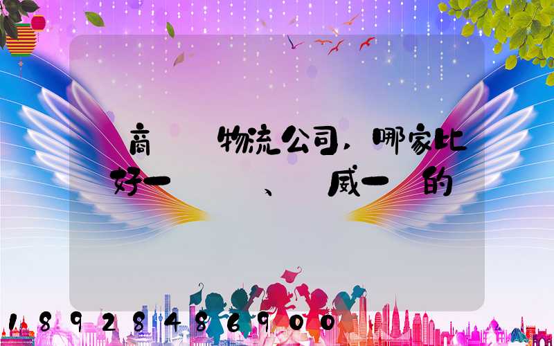 電商倉儲物流公司,哪家比較好一點、權威一點的